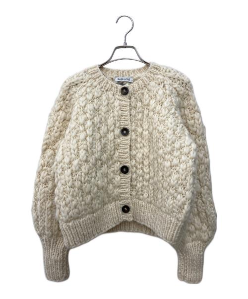 BABYLONE（バビロン）BABYLONE (バビロン) ハンドフォルムカーディガン ホワイト サイズ:FREEの古着・服飾アイテム