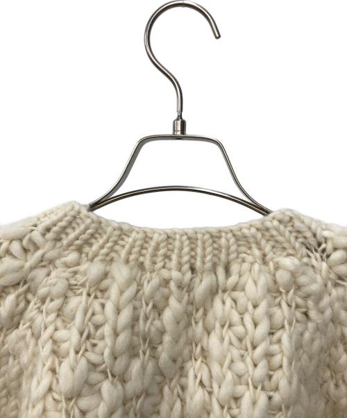 BABYLONE（バビロン）BABYLONE (バビロン) ハンドフォルムカーディガン ホワイト サイズ:FREEの古着・服飾アイテム