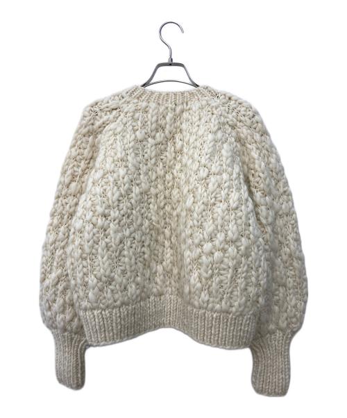 BABYLONE（バビロン）BABYLONE (バビロン) ハンドフォルムカーディガン ホワイト サイズ:FREEの古着・服飾アイテム