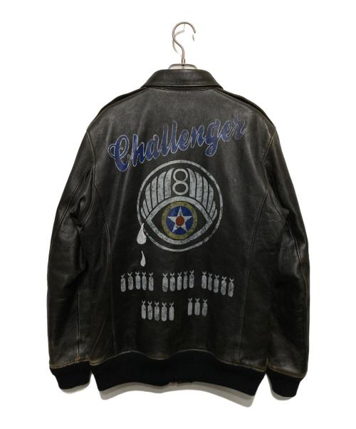 CHALLENGER（チャレンジャー）CHALLENGER (チャレンジャー) BOMB DROP A-2 FLIGHT JACKET ブラック サイズ:Lの古着・服飾アイテム