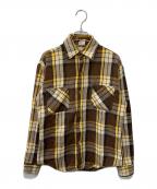 big macビッグマック）の古着「ネルシャツ」｜イエロー×ブラウン