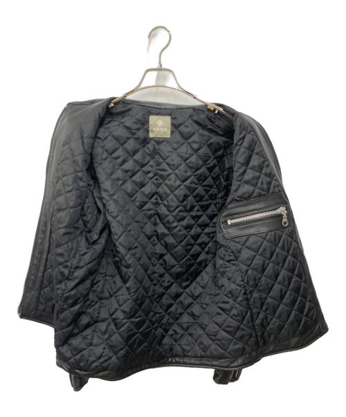 nano・universe（ナノ・ユニバース）nano・universe (ナノ・ユニバース) ラムレザージャケット ブラック サイズ:Mの古着・服飾アイテム