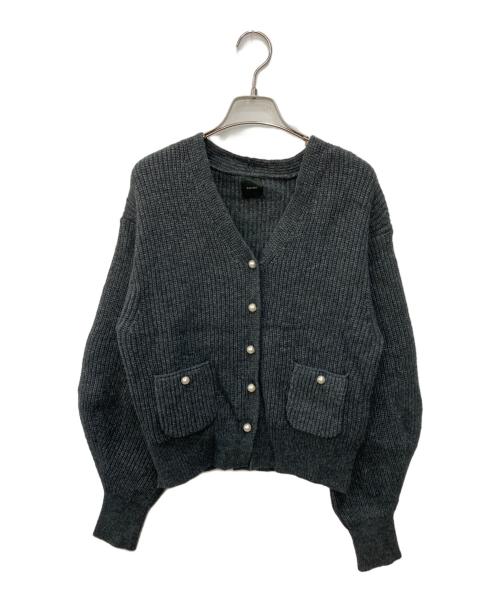 Spick and Span（スピック＆スパン）Spick and Span (スピックアンドスパン) パール畦ニット カーディガン グレー サイズ:不明の古着・服飾アイテム