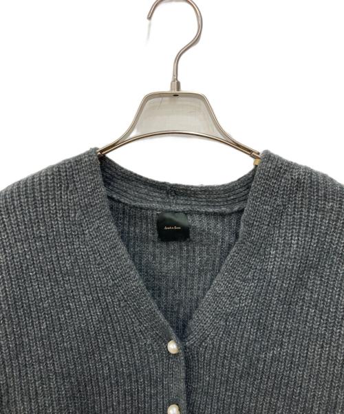 Spick and Span（スピック＆スパン）Spick and Span (スピックアンドスパン) パール畦ニット カーディガン グレー サイズ:不明の古着・服飾アイテム