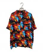 stussyステューシー）の古着「NEON VENUS SHIRT」｜レッド×ブラック