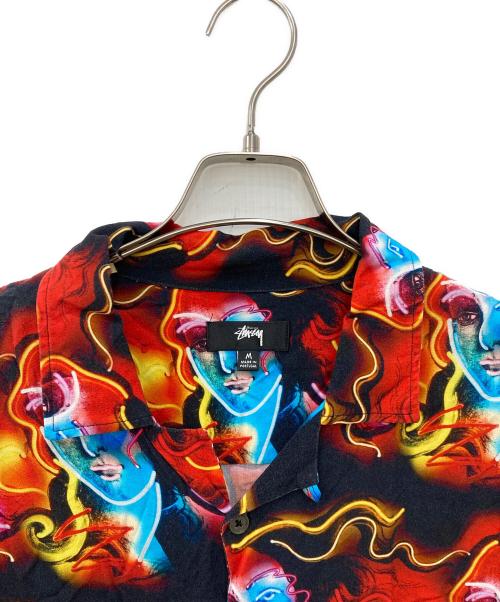 stussy（ステューシー）stussy (ステューシー) NEON VENUS SHIRT レッド×ブラック サイズ:Mの古着・服飾アイテム