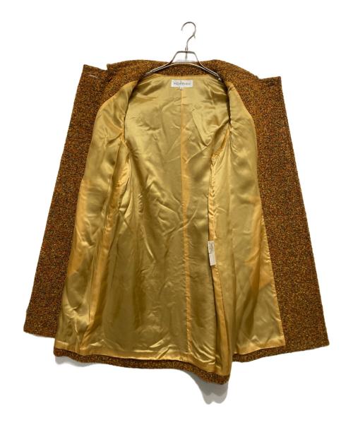 Yves Saint Laurent（イヴサンローラン）Yves Saint Laurent (イヴサンローラン) ツイードダブルコート イエロー サイズ:36の古着・服飾アイテム