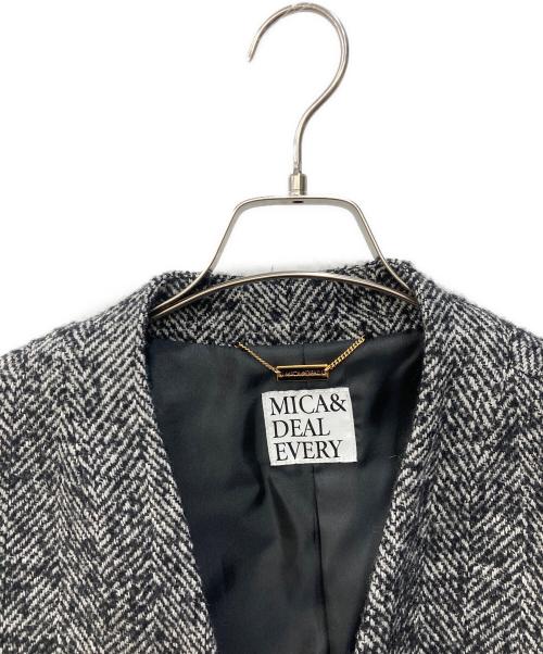MICA&DEAL（マイカアンドディール）MICA&DEAL (マイカアンドディール) コクーンミドルコート ホワイト×ブラック サイズ:FREEの古着・服飾アイテム