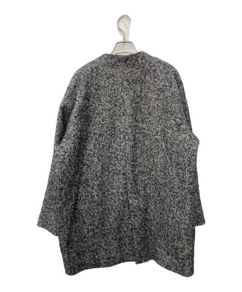 MICA&DEAL（マイカアンドディール）MICA&DEAL (マイカアンドディール) コクーンミドルコート ホワイト×ブラック サイズ:FREEの古着・服飾アイテム