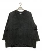 KAGUREカグレ）の古着「中綿ノーカラーショートコート」｜ブラック