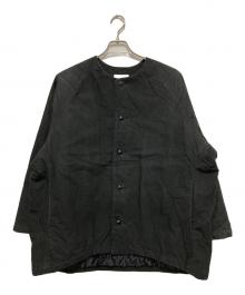 KAGURE（カグレ）の古着「中綿ノーカラーショートコート」｜ブラック