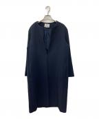 23区ニジュウサンク）の古着「コンパクトダブルクロス ノーカラーコート」｜ネイビー