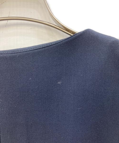 23区（ニジュウサンク）23区 (ニジュウサンク) コンパクトダブルクロス ノーカラーコート ネイビー サイズ:Mの古着・服飾アイテム