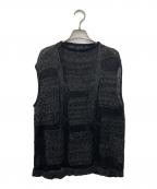 慈雨ジウ）の古着「和紙混ニットベスト」｜ブラック