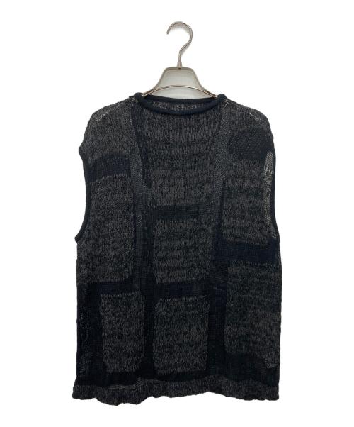 慈雨（ジウ）慈雨 (ジウ) 和紙混ニットベスト ブラック サイズ:40の古着・服飾アイテム