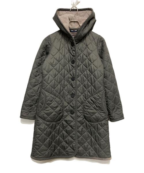 LAVENHAM（ラベンハム）LAVENHAM (ラベンハム) フrフリースキルティングフーデッドコート ベージュ サイズ:36の古着・服飾アイテム