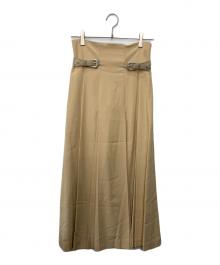 Ameri（アメリ）の古着「TUCK PENCIL SKIRT」｜ベージュ