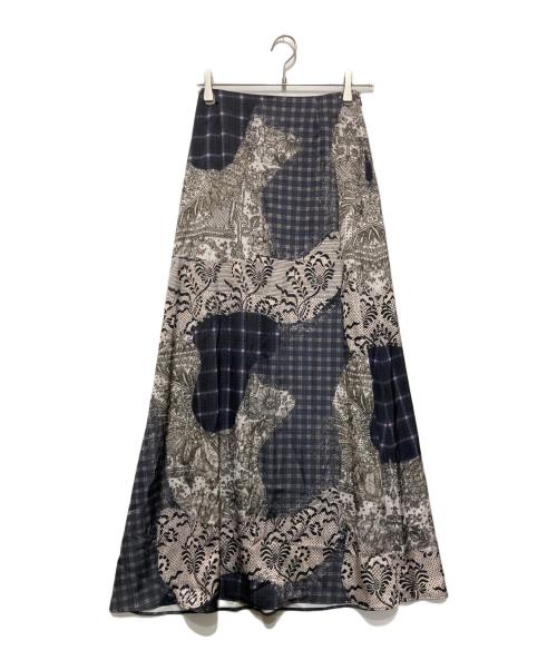 Ameri（アメリ）AMERI (アメリ) TROMPE L'OEIL SEMI FLARE SKIRT ブラック サイズ:Ⅿ 未使用品の古着・服飾アイテム