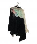 sacaiサカイ）の古着「アシンメトリーオープンウィーブセーター」｜ブラック