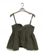 MAISON SPECIALメゾンスペシャル）の古着「Washed Peplum Tops」｜オリーブ