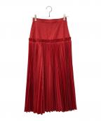 ENFOLDエンフォルド）の古着「プリーツロングスカート」｜レッド