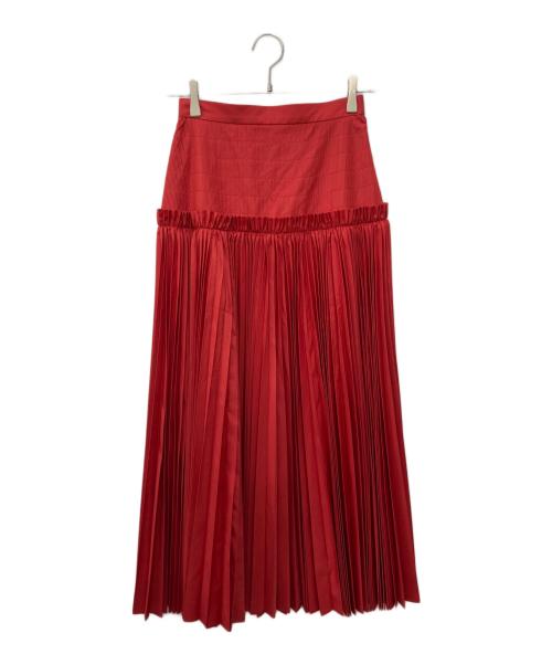 ENFOLD（エンフォルド）ENFOLD (エンフォルド) プリーツロングスカート レッド サイズ:36の古着・服飾アイテム