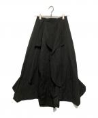 ENFOLDエンフォルド）の古着「CURVE-PARTS SKIRT」｜ブラック