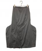 ENFOLDエンフォルド）の古着「W/PEストライプ ペプラムペンシルスカート」｜グレー