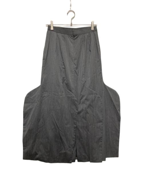 ENFOLD（エンフォルド）ENFOLD (エンフォルド) W/PEストライプ ペプラムペンシルスカート グレー サイズ:SIZE 38の古着・服飾アイテム