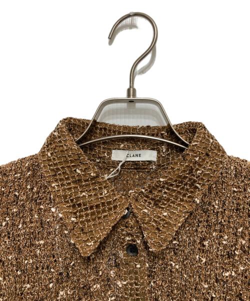 CLANE（クラネ）CLANE (クラネ) MIX MESH GATHER SHIRT ブラウン サイズ:2 未使用品の古着・服飾アイテム