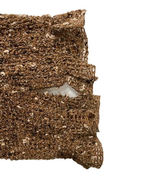 CLANE（クラネ）CLANE (クラネ) MIX MESH GATHER SHIRT ブラウン サイズ:2 未使用品の古着・服飾アイテム