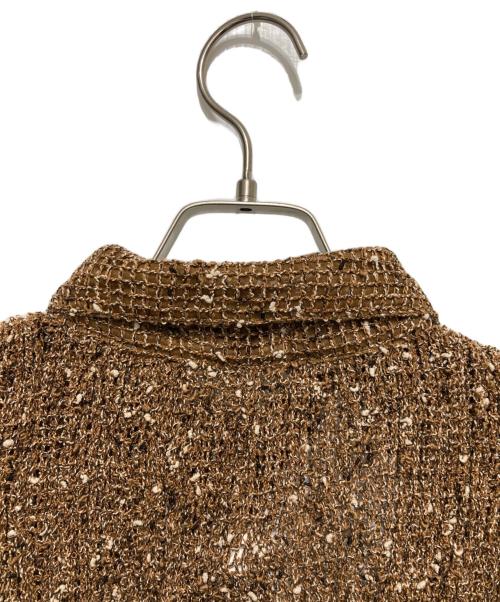 CLANE（クラネ）CLANE (クラネ) MIX MESH GATHER SHIRT ブラウン サイズ:2 未使用品の古着・服飾アイテム