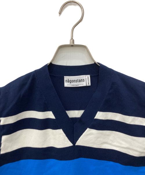 nagonstans（ナゴンスタンス）nagonstans (ナゴンスタンス) ニットボーダータンクトップ ブルー サイズ:Mの古着・服飾アイテム