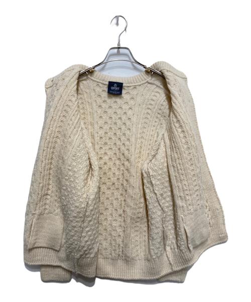 aran WOOLLEN MILLS（アラン ウーレンミルズ）aran woollen mills (アラン ウーレンミルズ) アランニットカーディガン ベージュ サイズ:Sの古着・服飾アイテム