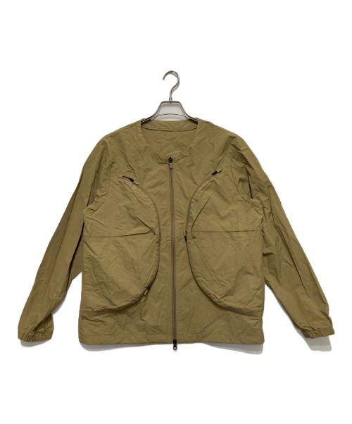 DESCENTE（デサント）DESCENTE (デサント) ノーカラージャケット ベージュ サイズ:Ⅿの古着・服飾アイテム