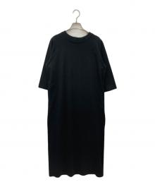 KAGURE（カグレ）の古着「6分袖ストレートカットワンピース」｜ブラック