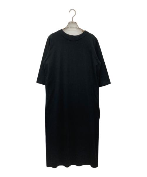 KAGURE（カグレ）kagure (カグレ) 6分袖ストレートカットワンピース ブラック サイズ:FREEの古着・服飾アイテム
