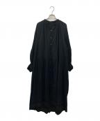 Spick and Spanスピック＆スパン）の古着「ビンテージレースガウンドレス」｜ブラック