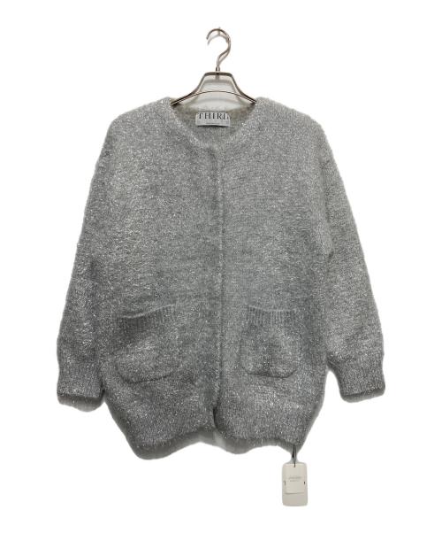 THIRD MAGAZINE（サードマガジン）THIRD MAGAZINE (サードマガジン) ラメニットカーディガン シルバー サイズ:Ⅿ 未使用品の古着・服飾アイテム