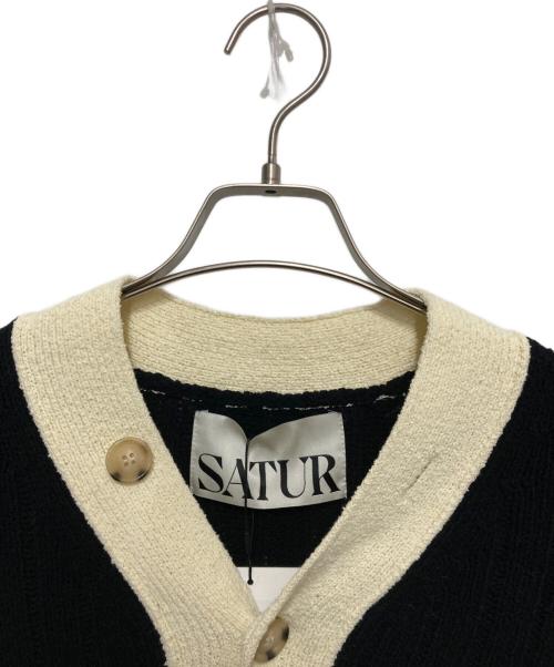 SATUR（セター）SATUR (セター) POCKET OVER SIZE BOUCLE CARDIGAN ブラック サイズ:L 未使用品の古着・服飾アイテム