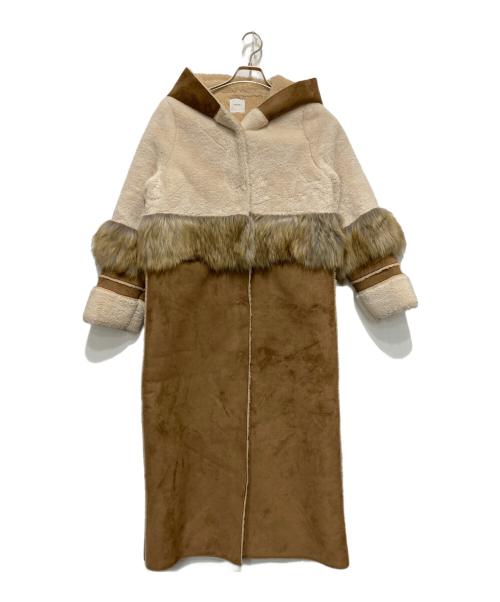 Ameri（アメリ）AMERI (アメリ) FUR DOCKING MOUTON COAT アイボリー サイズ:不明の古着・服飾アイテム