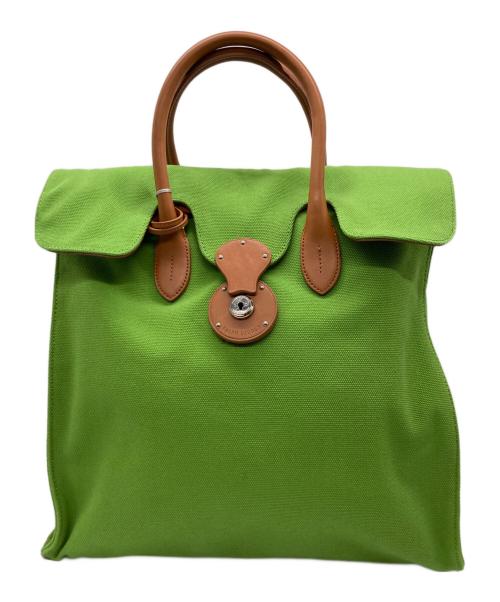 RALPH LAUREN（ラルフローレン）RALPH LAUREN (ラルフローレン) Canvas Ricky Tote グリーンの古着・服飾アイテム