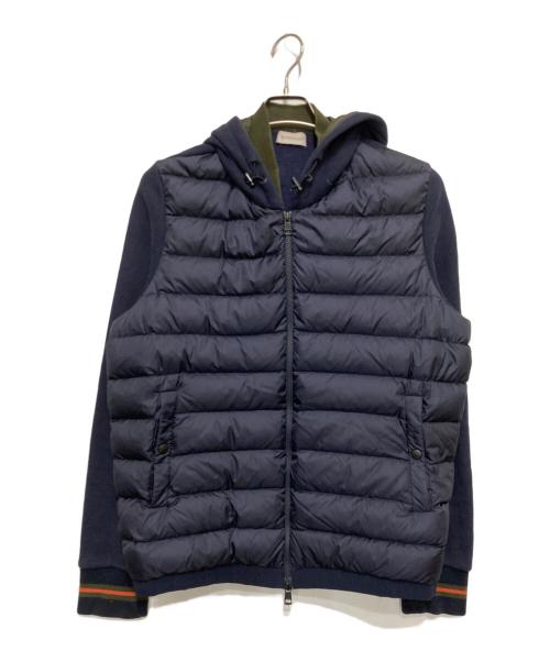 MONCLER（モンクレール）MONCLER (モンクレール) スウェット切替ダウンジャケット CARDIGAN ネイビー サイズ:Lの古着・服飾アイテム