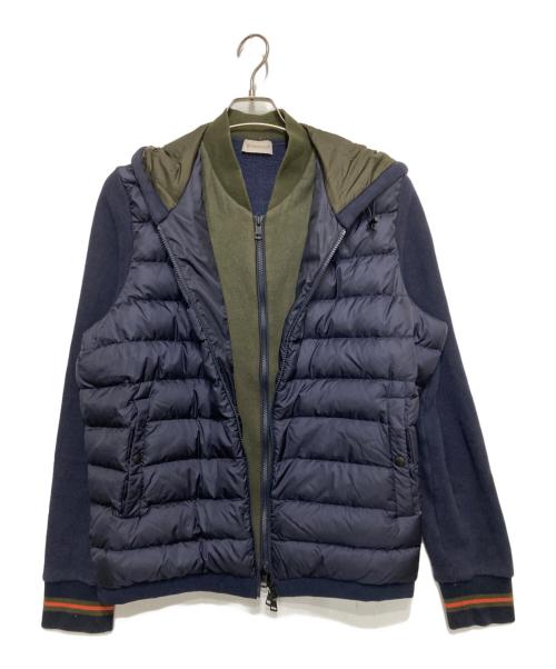 MONCLER（モンクレール）MONCLER (モンクレール) スウェット切替ダウンジャケット CARDIGAN ネイビー サイズ:Lの古着・服飾アイテム