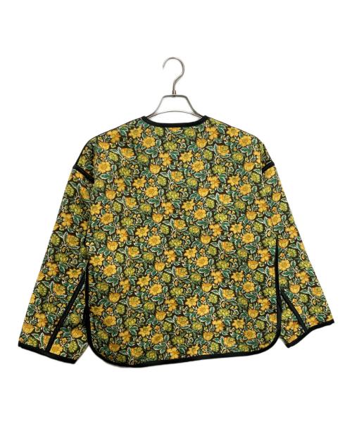 SOULEIADO（ソレイアード）SOULEIADO (ソレイアード) ポリエステルプリント ノーカラージャケット イエロー サイズ:Sの古着・服飾アイテム