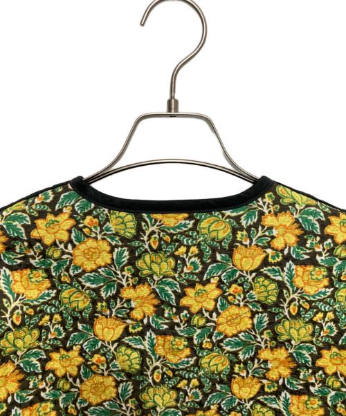 SOULEIADO（ソレイアード）SOULEIADO (ソレイアード) ポリエステルプリント ノーカラージャケット イエロー サイズ:Sの古着・服飾アイテム