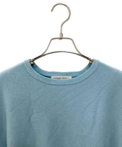 BEARDSLEY（ビアズリー）BEARDSLEY (ビアズリー) ビッグショートクルーネックニット ブルー サイズ:Fの古着・服飾アイテム