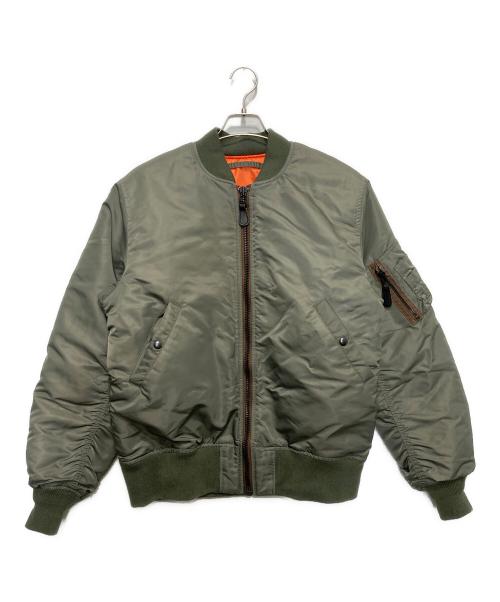 HOUSTON（ヒューストン）HOUSTON (ヒューストン) MA-1 FLIGHT JACKET グリーン サイズ:Lの古着・服飾アイテム
