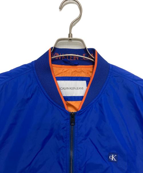Calvin Klein Jeans（カルバンクラインジーンズ）Calvin Klein Jeans (カルバンクラインジーンズ) ジップアアップナイロンジャケット ブルー サイズ:Lの古着・服飾アイテム