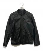 THE SHOP TKザショップティーケー）の古着「シープレザーシングルライダースジャケット」｜ブラック